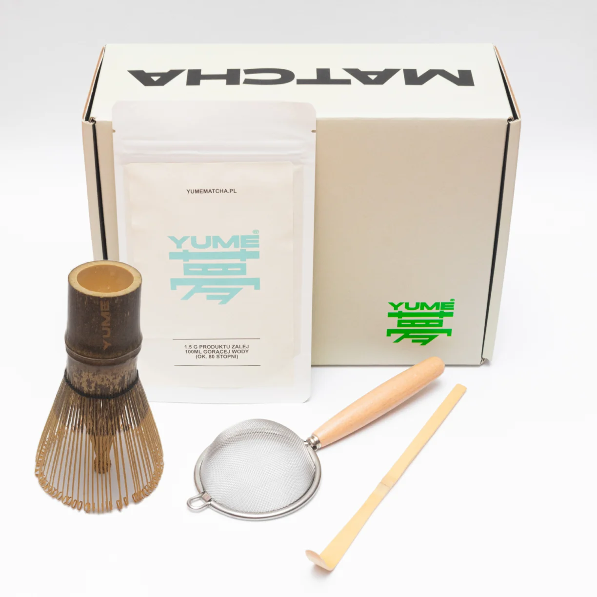 Zestaw do robienia matchy Yume small kit, chasen, sitko, chashaku, matcha Asa Yume